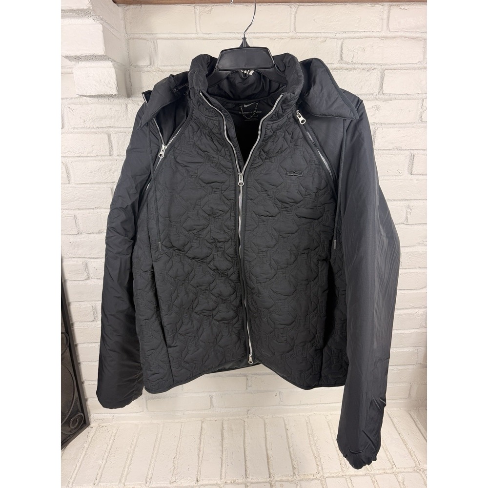 Nike LeBron James Therma-FIT ADV Black Quilted Convertible Jacket Mens L